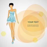 Vector sketch girl in fashion clothes eps N4