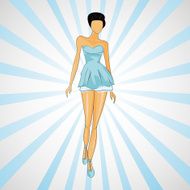 Vector sketch girl in fashion clothes eps N5