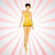 Vector sketch girl in fashion clothes eps N6