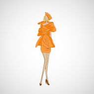Vector sketch girl in fashion clothes eps N7