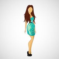 Vector sketch girl in fashion clothes eps N10