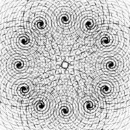 Black and White Abstract Psychedelic Art Background Vector Illu N8