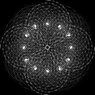 Black and White Abstract Psychedelic Art Background Vector Illu N11