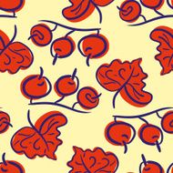 Seamless pattern with berries and leafs