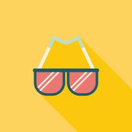 Sunglasses flat icon with long shadow N20