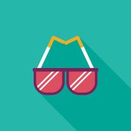 Sunglasses flat icon with long shadow N21