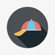 Peaked cap flat icon with long shadow N2