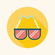 Sunglasses flat icon with long shadow N22