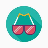 Sunglasses flat icon with long shadow N23