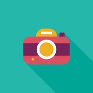 camera flat icon with long shadow N24