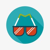 Sunglasses flat icon with long shadow N24