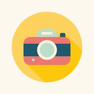 camera flat icon with long shadow N25