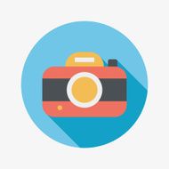 camera flat icon with long shadow N26