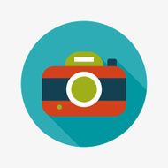 camera flat icon with long shadow N27