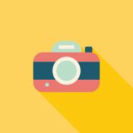 camera flat icon with long shadow N28