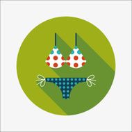 Swimming suit flat icon with long shadow N16