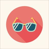 Sunglasses flat icon with long shadow N25