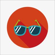 Sunglasses flat icon with long shadow N26