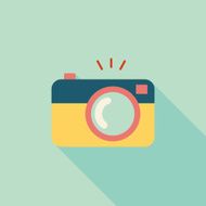 camera flat icon with long shadow N29