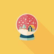 snow globe and gifts flat icon with long shadow eps10 N23