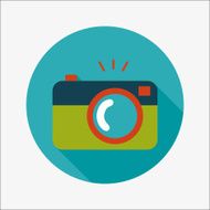 camera flat icon with long shadow N30