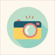 camera flat icon with long shadow N32