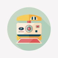 camera flat icon with long shadow N34