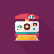 camera flat icon with long shadow N37
