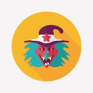 witch flat icon with long shadow eps10 N28