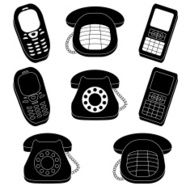 Set of phones silhouette