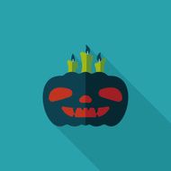 pumpkin flat icon with long shadow eps10 N38