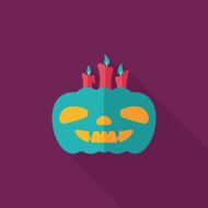 pumpkin flat icon with long shadow eps10 N39