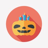 pumpkin flat icon with long shadow eps10 N41