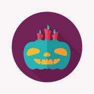 pumpkin flat icon with long shadow eps10 N43
