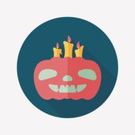 pumpkin flat icon with long shadow eps10 N44