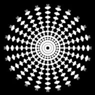 Black and White Abstract Psychedelic Art Background Vector Illu N15