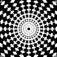 Black and White Abstract Psychedelic Art Background Vector Illu N16