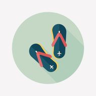 flip flop flat icon with long shadow N3