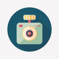 camera flat icon with long shadow N38