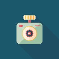 camera flat icon with long shadow N39