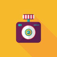 camera flat icon with long shadow N40