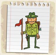Cartoon boy scout illustration N2