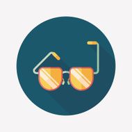 Sunglasses flat icon with long shadow N27