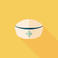 nurse hat flat icon with long shadow N5