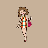 Lady in pink dress