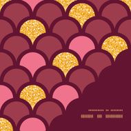Gold glitter fish scale frame corner pattern background