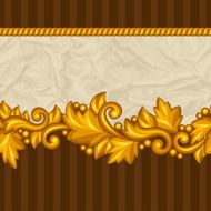 Seamless pattern with baroque ornamental floral gold elements
