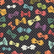 Bow tie seamless pattern Polka dot background Vector