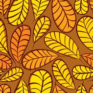 Autumn leaves seamless pattern floral vector background hand drawn