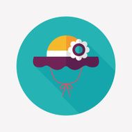 Women hat flat icon with long shadow N37